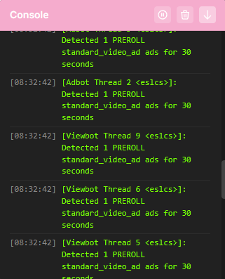 A screenshot of the view bot tool AKA Seventh Heaven