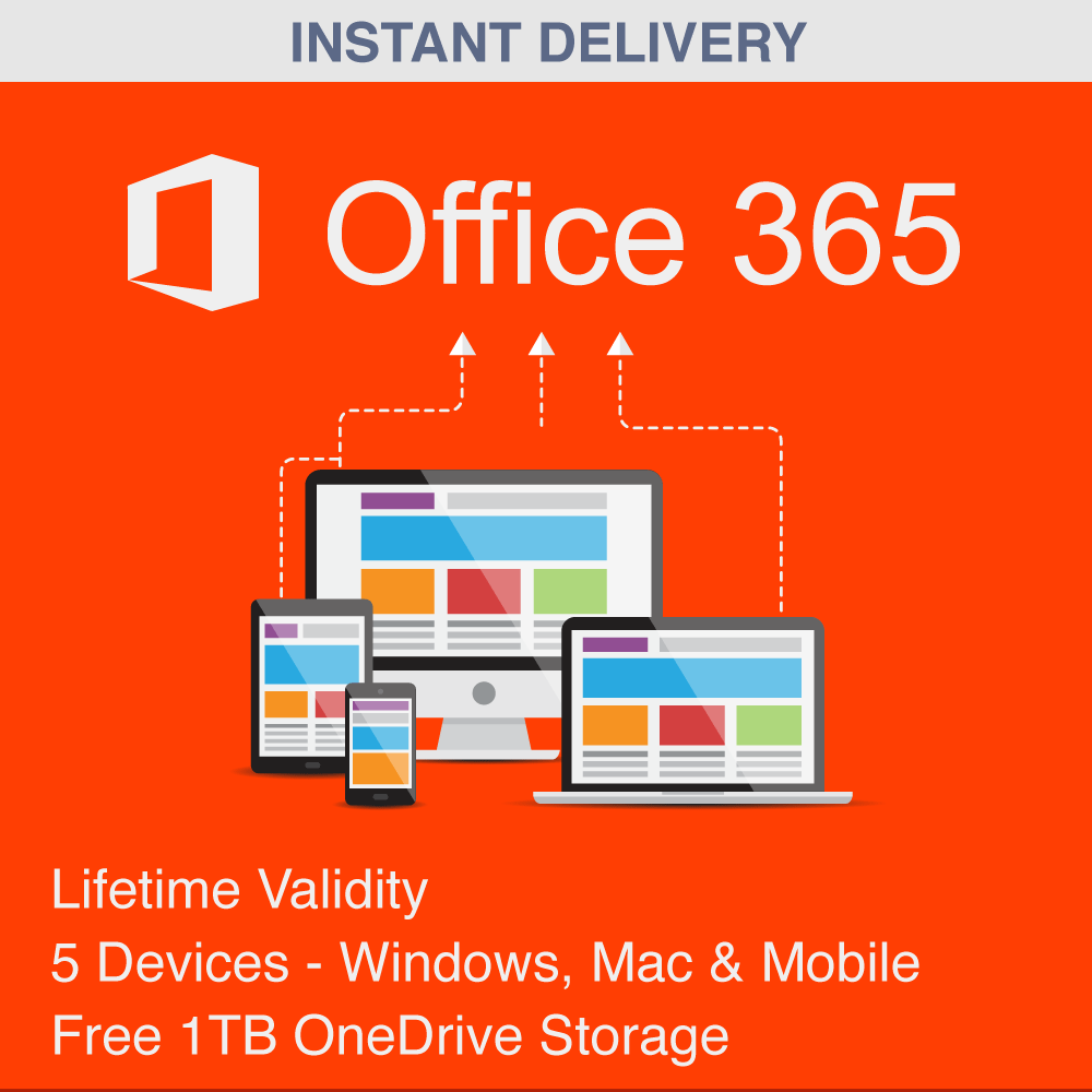 O‌f‌f‌іc‌e‌ 365 + 1TB OneDrive Lifetime Account (Wіndоws – Mac & Mobile) (5 Devices)