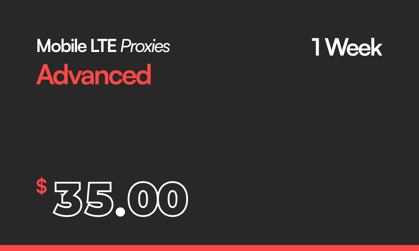 1 week of Mobile LTE Proxies