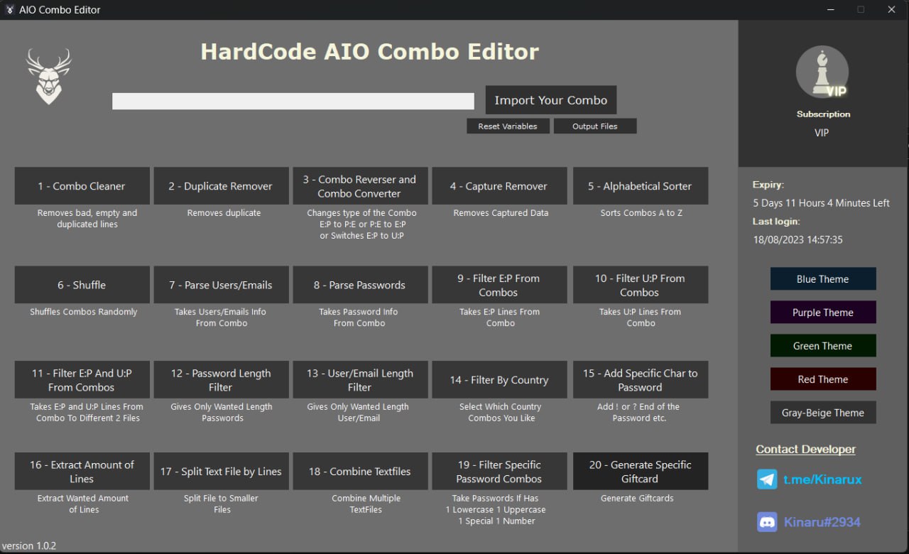 Combo Tool Editor