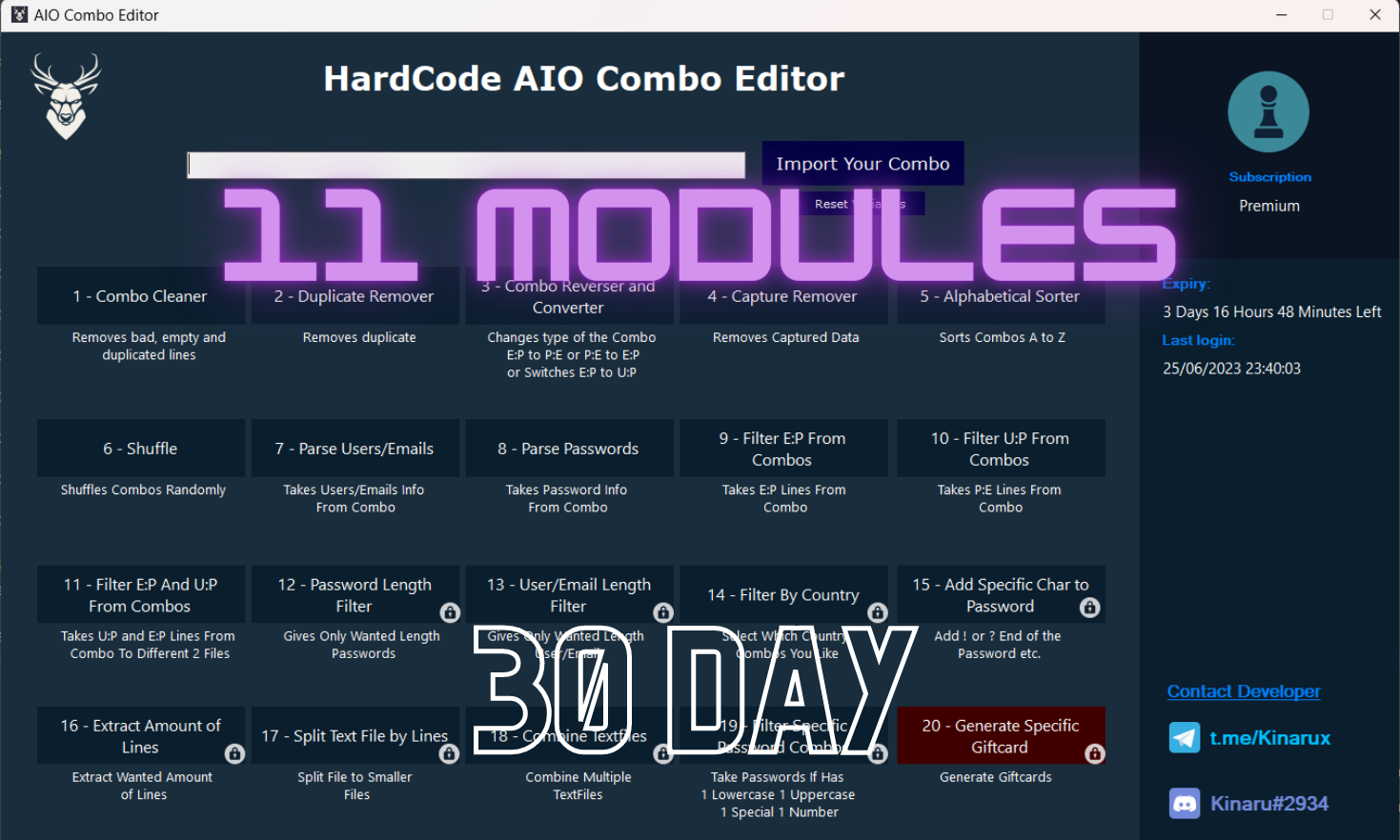 AIO Combo Editor Premium License Key 30 Day