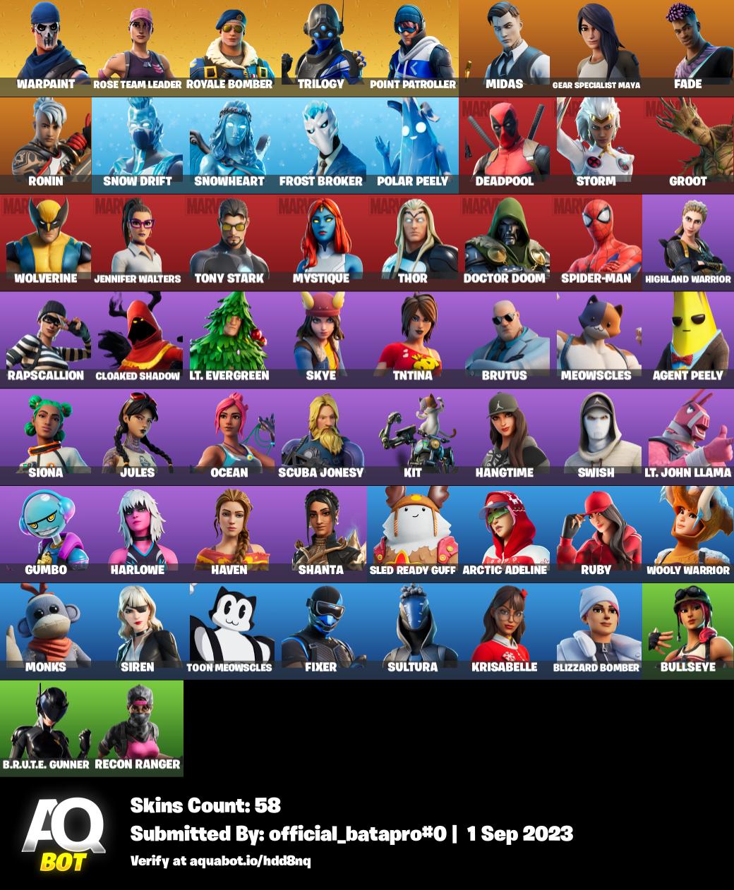 58+ | Full Access | Party bomber STW OG Account