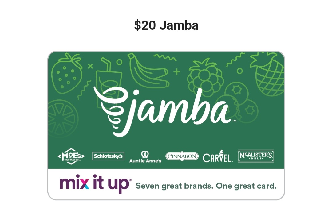 $20 JAMBA JUICE GIFT CARD