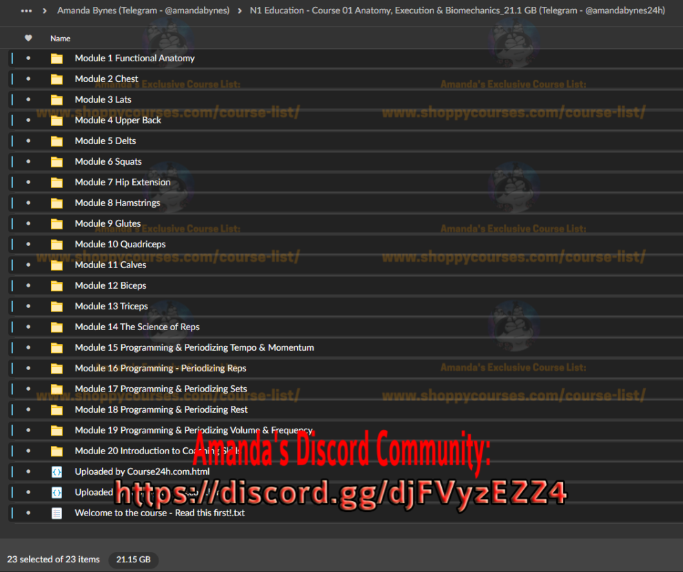 N1 Education - Course 01 Anatomy, Execution & Biomechanics