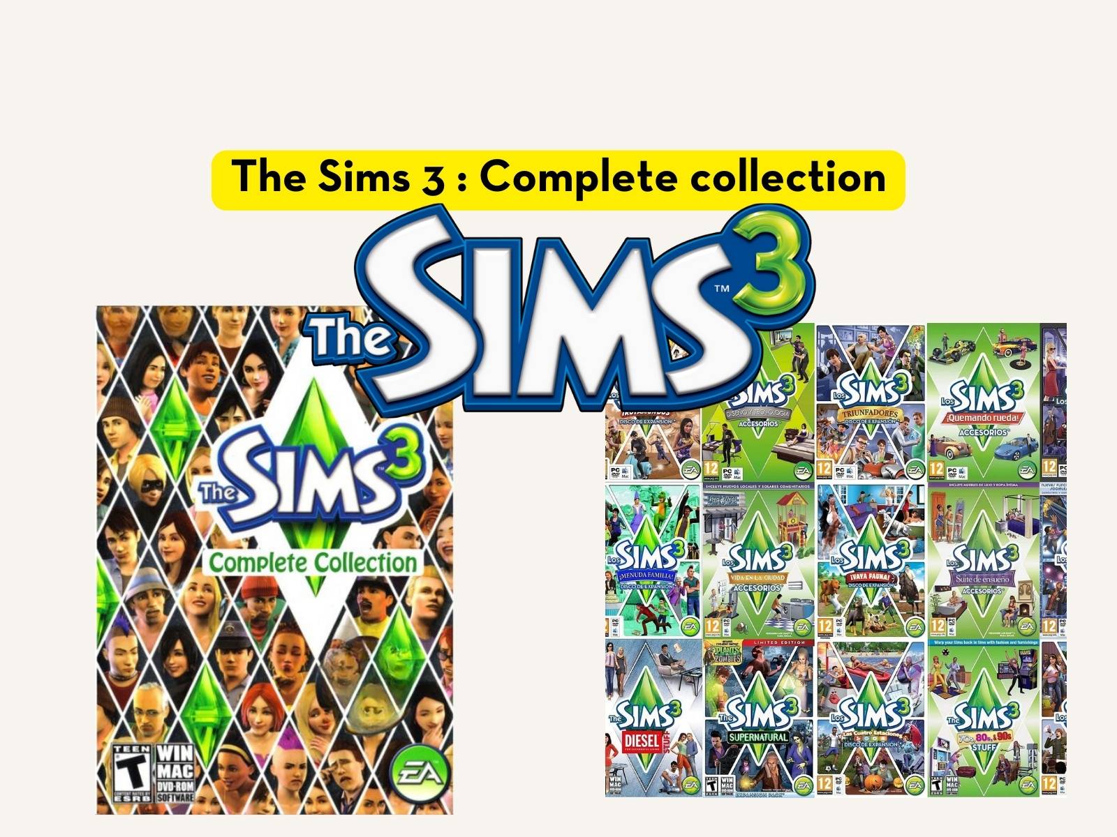 The Sims 3 - Complete Collection ALL DLC Expansions, Stuff Packs, Game Packs, Kits - 🎮 PC Download (WINDOWS ONLY) 🎮