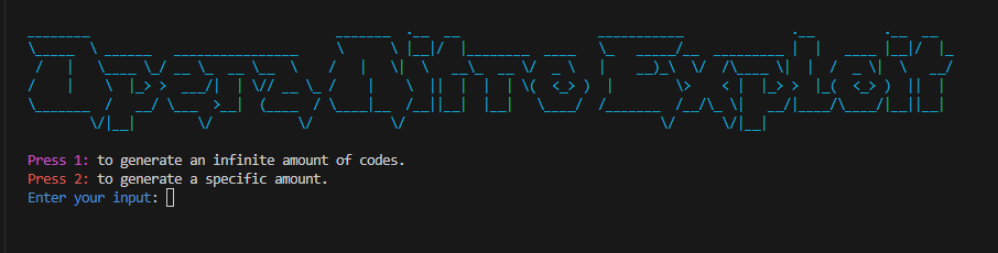 Nitro Promotion code generator source code