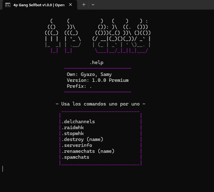 Discord Raid Selfbot | Custom | 4p Gang