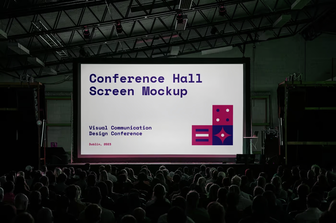 Conference Hall Screen Mockup (Photoshop)