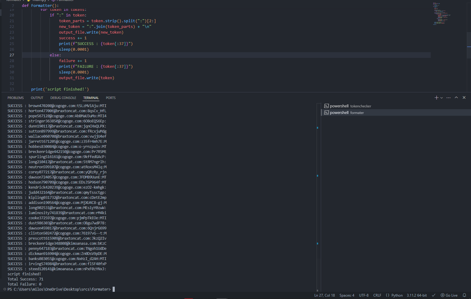 Token Formater | Source Code