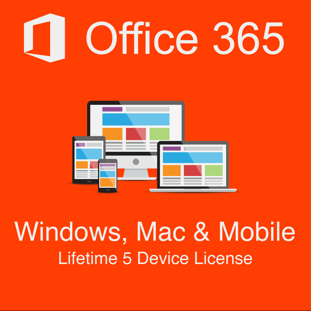 MICROSOFT 0FFICE 365 Pro Plus User Account Lifetime 5 Devices for Win and Mac