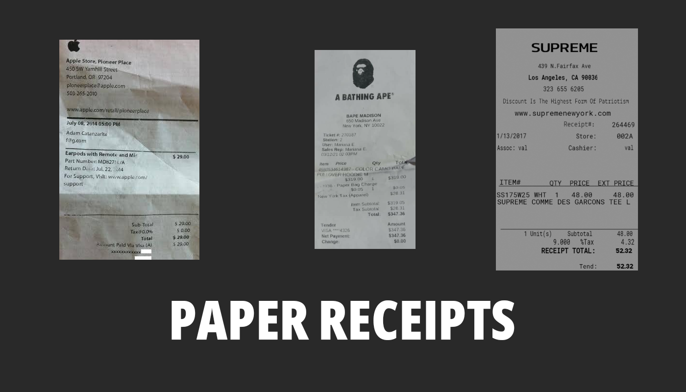 Paper Receipts 