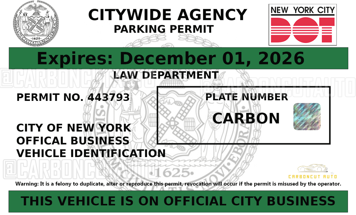 DOT - Citywide Agency Parking Permit