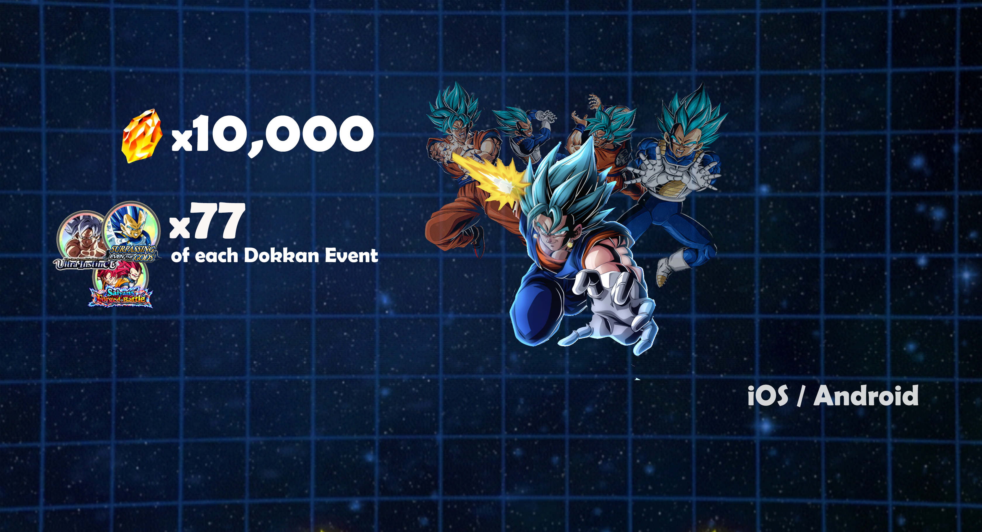 10,000 Dragon stones + all Dokkan awakening medals (Global)