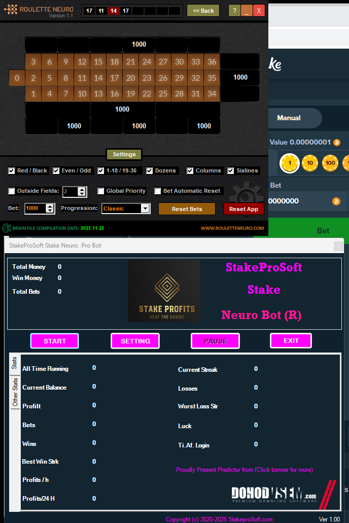 StakeProSoft Stake Neuro Roulette Bot Lifetime