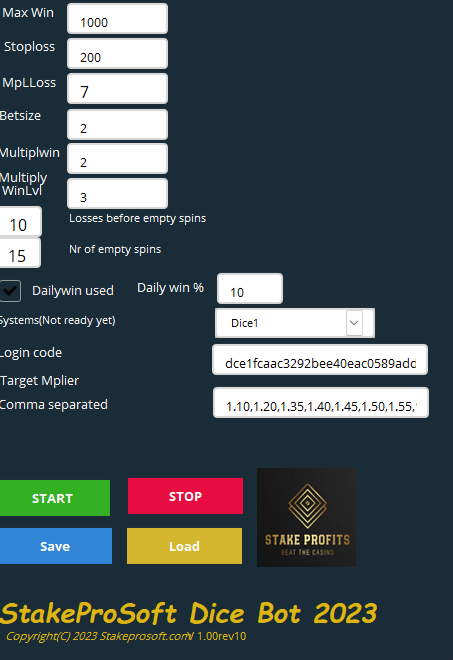Stakeprosoft Stake DICE Bot 2025 1 Year/1Month License