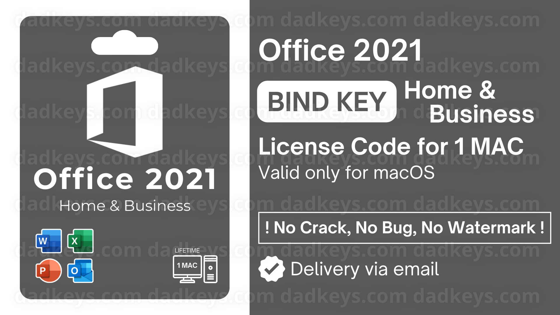 Office 2021 Home & Business for 1 Mac (BIND) - Online Lifetime Activation 