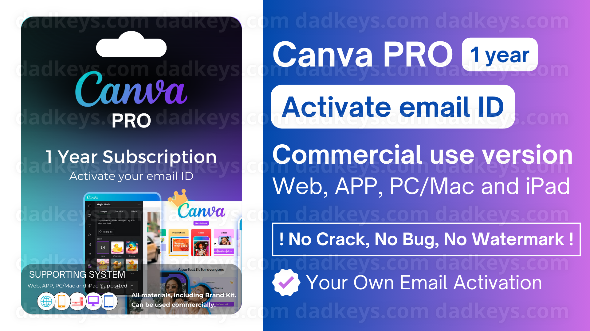 Canva Pro 1-Year Subscription - Commercial Use 