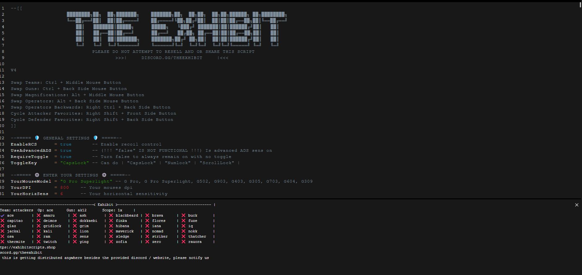Exhibit Siege V4 (working & undetected)