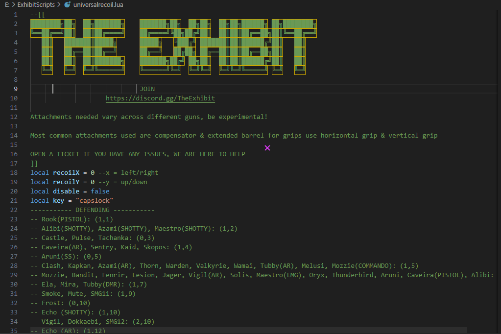 Exhibit Any Game Anti-Recoil Logitech Script