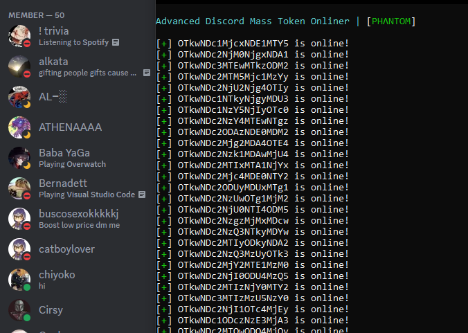 Advanced Discord Mass Token Onliner + Voice Channel Joiner