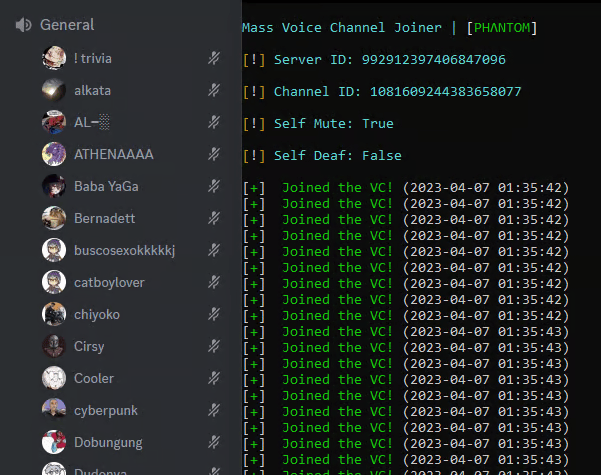 Discord Mass Voice/Stage Channel Joiner