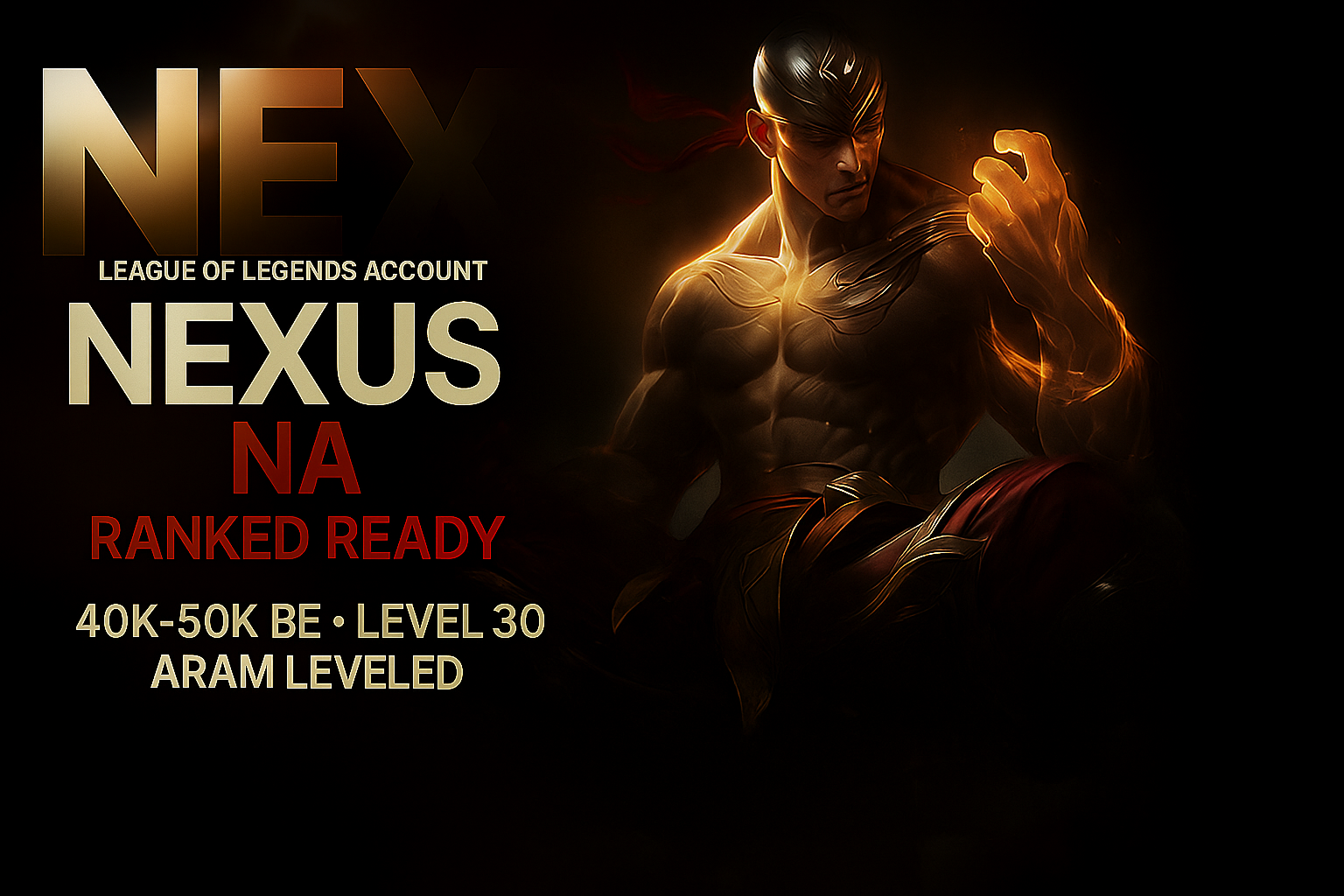 【NA】🎯RANKED READY🌟 Level 30 ✨ 40K-50K BE ⚡ Unranked Smurf 🎉 No Ban 🔥 Unverified Email 🌟 Instant Delivery🔥90% WR🔥