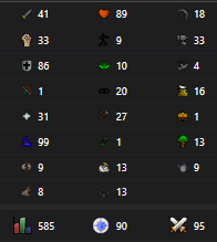 99 mage 80 Def 500+TTL 90+QP