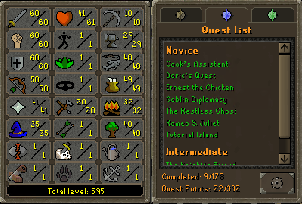 ! JAGEX ! Base 60/40+ Pray 590TTL