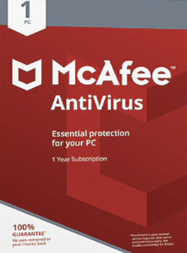 McAfee AntiVirus PC 1 Device 1 Year McAfee Key GLOBAL