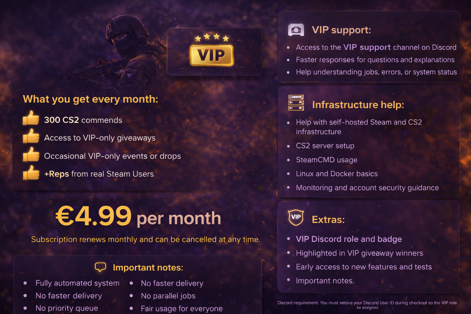 CS2Commends VIP Subscription