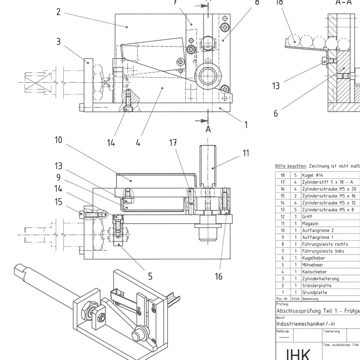 Industriemechaniker - Ap Teil 1 - 2026 - ZEICHNUNGEN 6 BLÄTTER