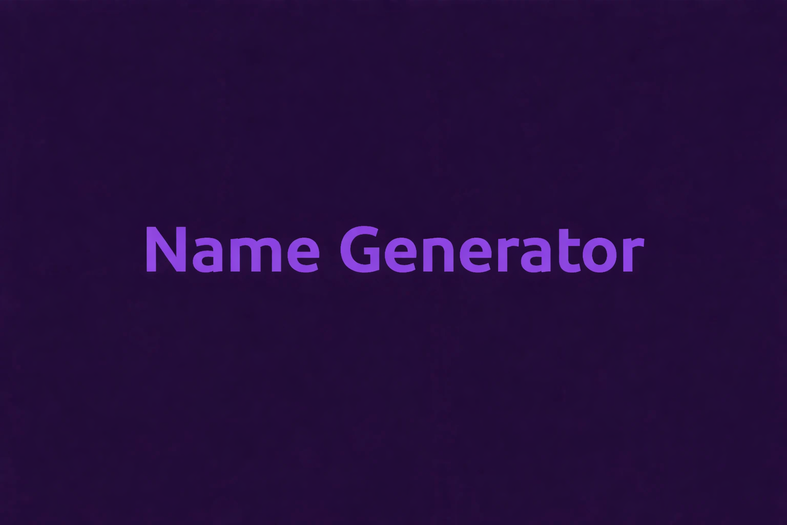 Name Generator
