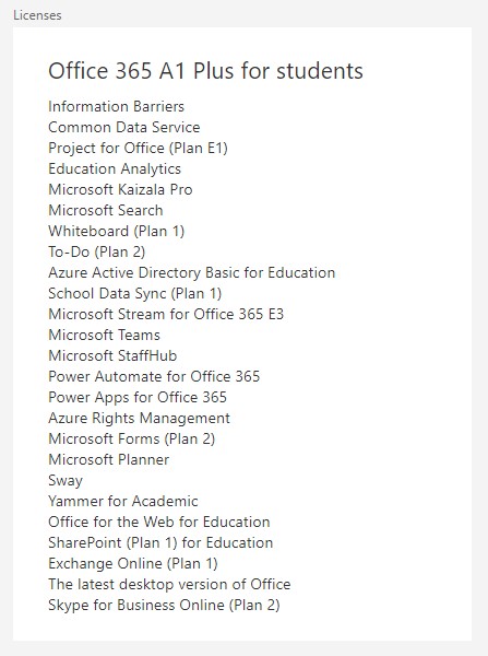 Office 365 A1 Plus for students