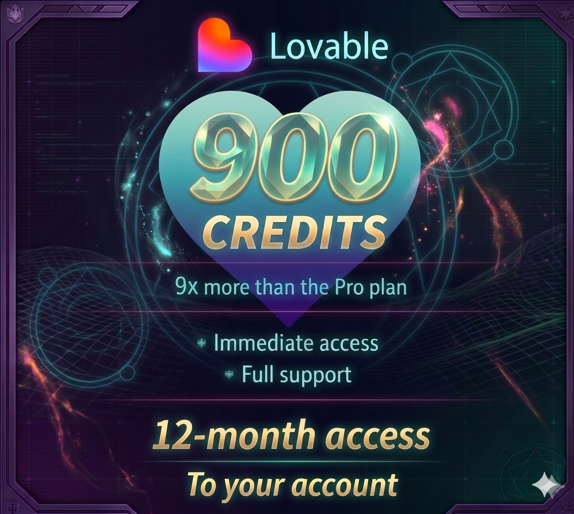 Lovable AI 900 Credits | Credits | Activation on Your Account