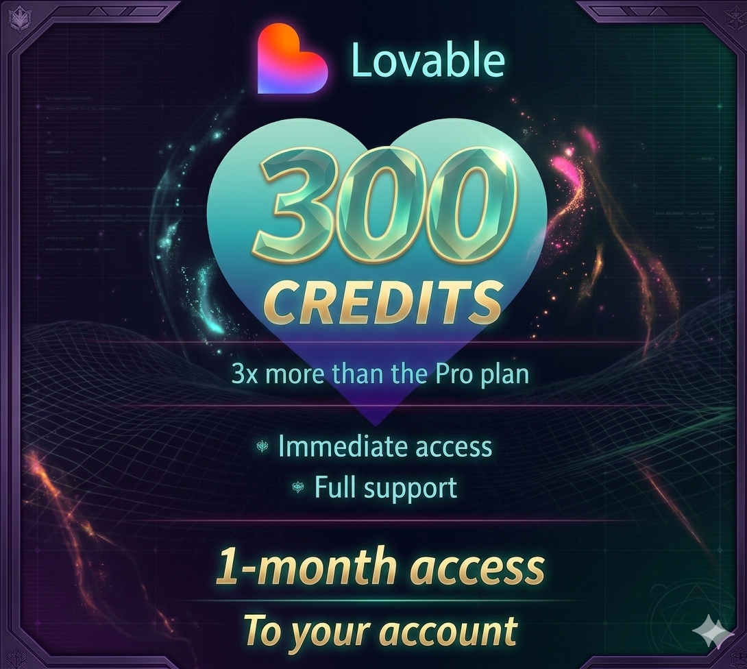 Lovable AI 300 Credits | Credits | Activation on Your Account