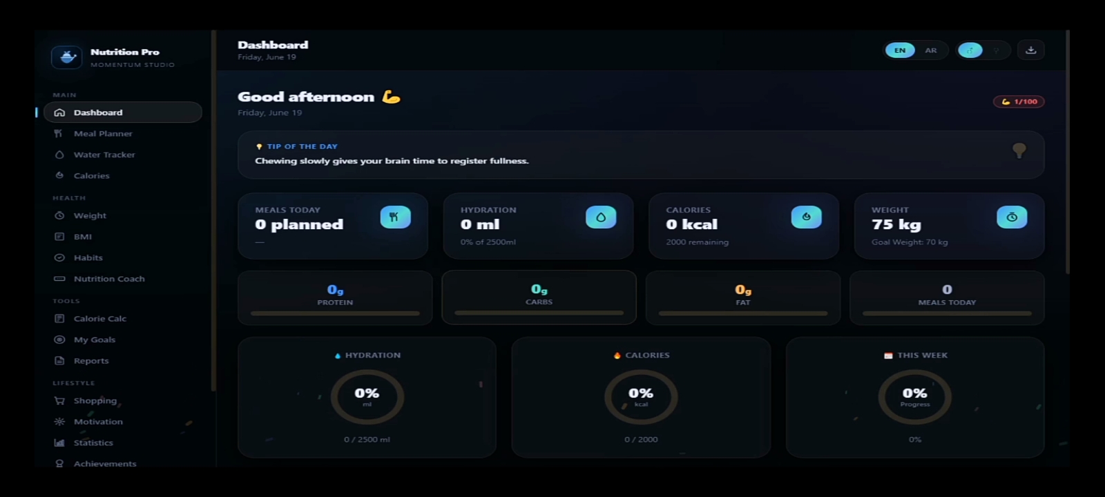Nutrition Planner Pro – Health & Nutrition OS | Meal Planner, Macro Tracker & Wellness | Offline HTML App