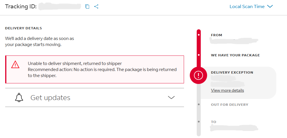 FedEx RTS + RETURNED (USA-Worldwide)