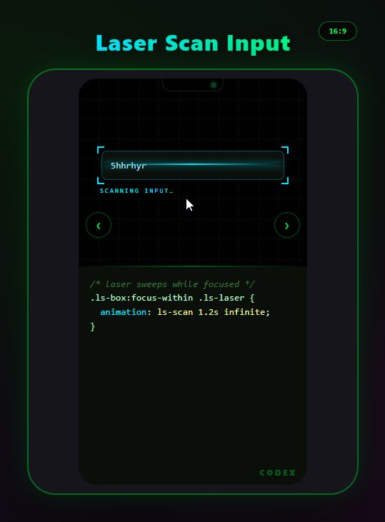 Hacker Inputs Vol.1 — Decrypt Input, Slide to Decrypt, Laser Scan, Password HUD, Keystroke Sparks