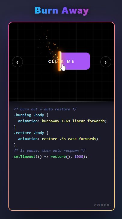 Interactive Action Buttons Pack Vol.3 — 5 Click Effects (CSS + JS)