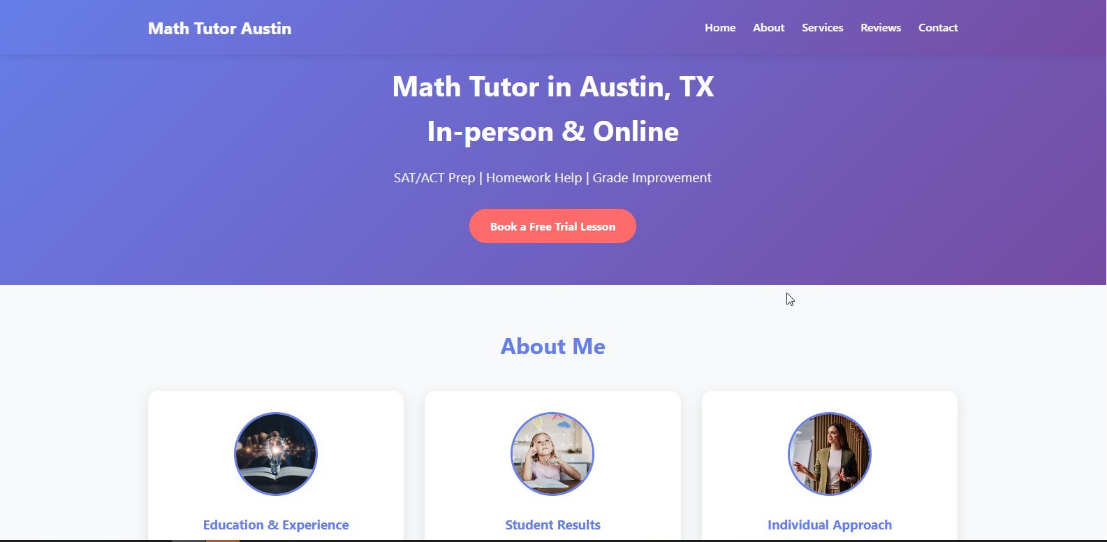 Math Tutor Website Template — SAT/ACT Prep HTML + CSS + JS