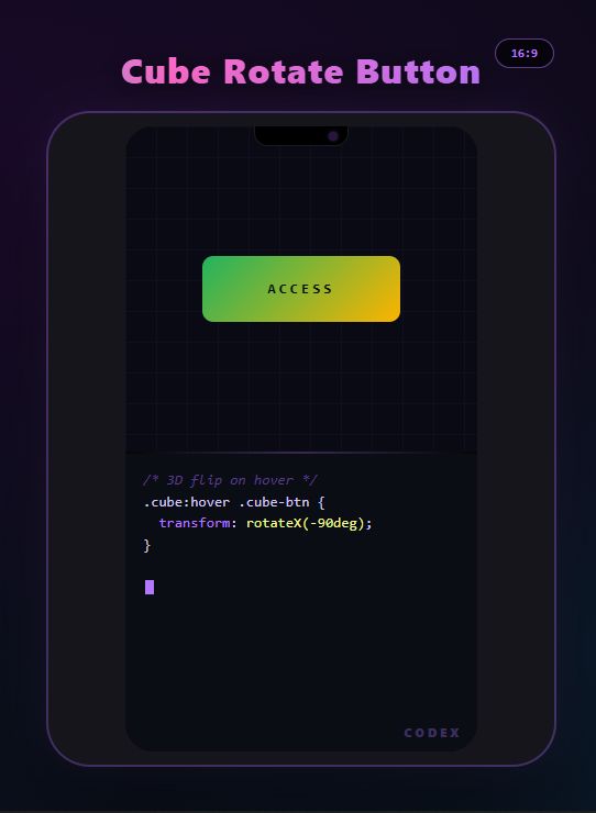 3D Chroma Buttons Vol.6 — Cube, Hologram, Vortex, Plasma, Crystal (Pure CSS)