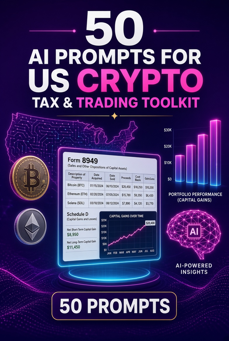 50 AI Prompts for US Crypto Traders: IRS Tax & Trading Toolkit