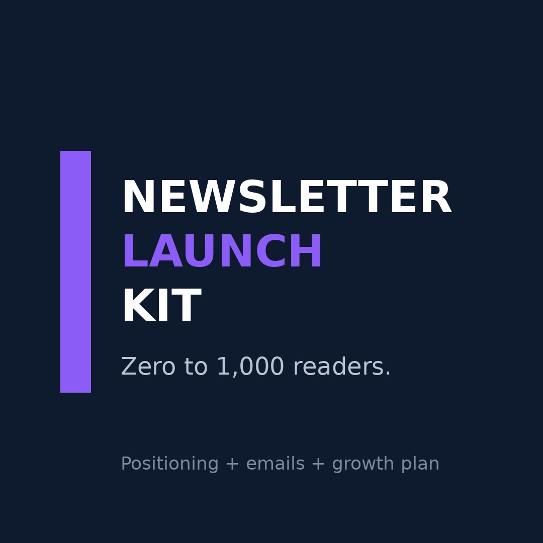 Newsletter Launch Kit — From Zero to First 1,000 Readers