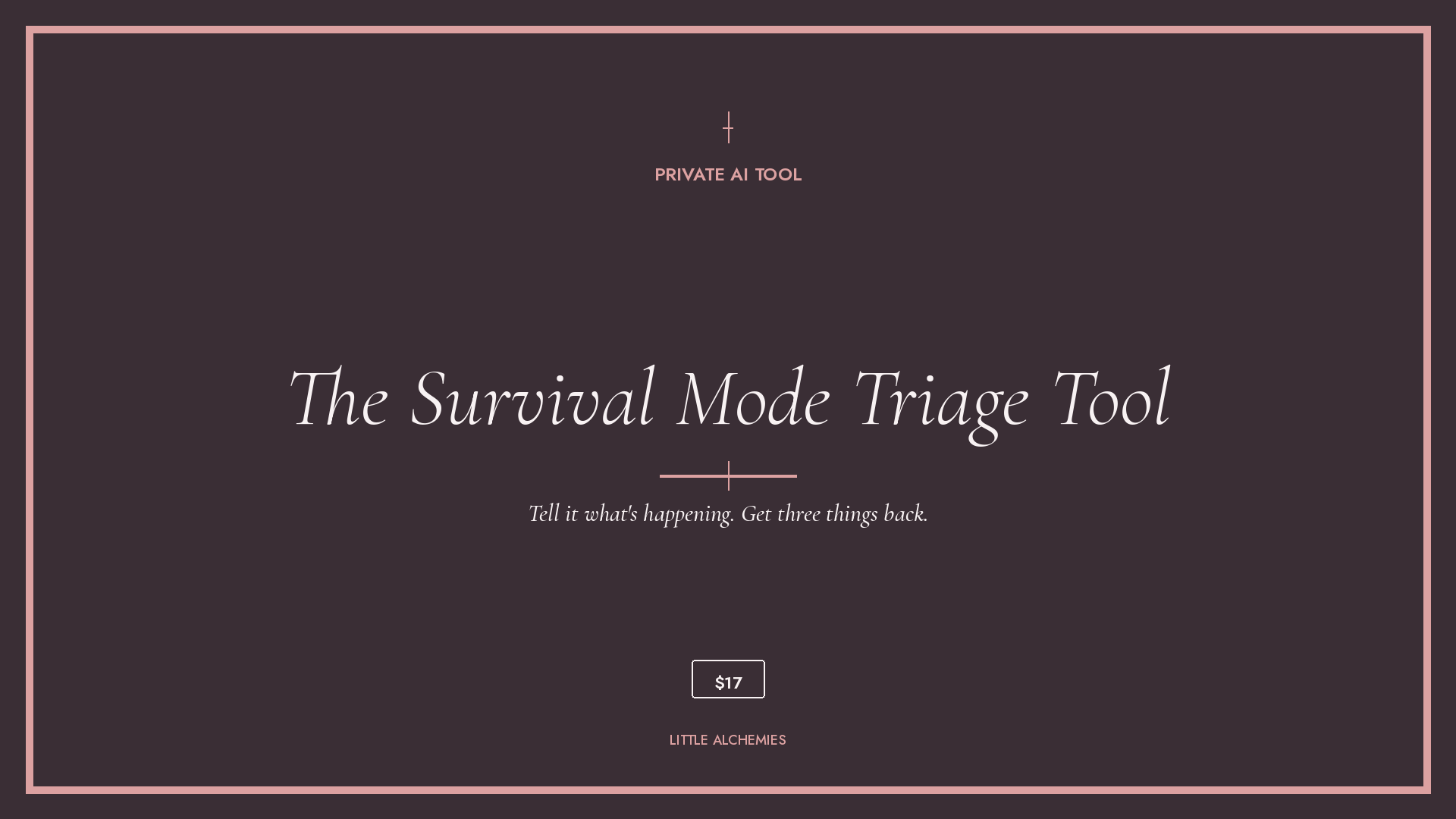 The Survival Mode Triage Tool AI App