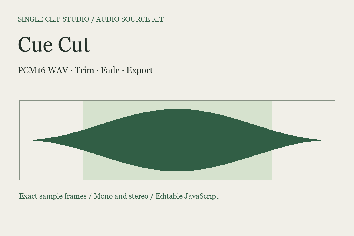 Cue Cut — PCM16 WAV Editor Source Kit